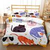 New 3D Print Cartoon Cat Print Comfortable Duvet Quilt Cover Pillowcase Bedding Set Children Bedroom Decoration Home Textile