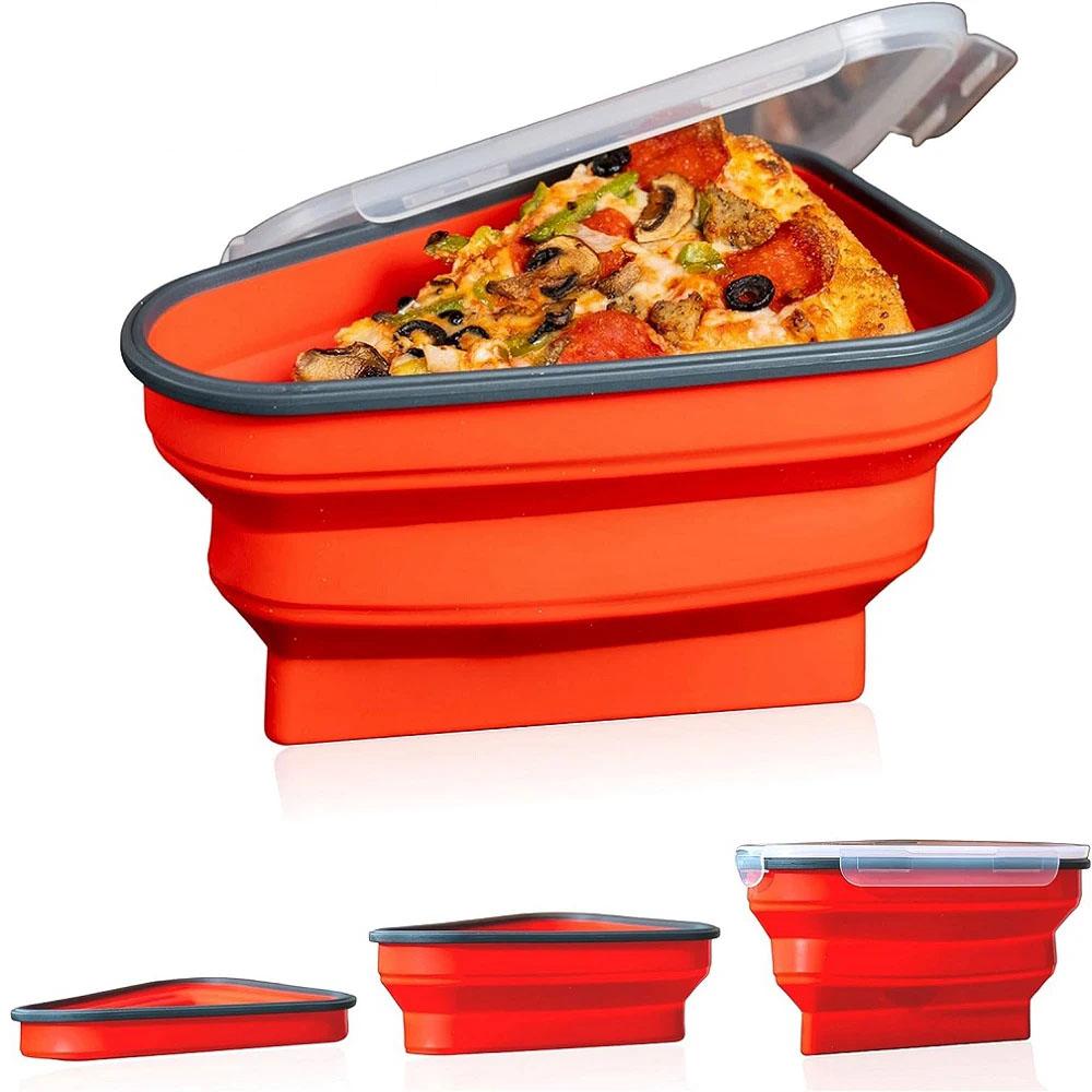 

Идеальный ящик для пиццы, многоразовый контейнер для хранения с подносами для микроволновой печи, регулируемый ломтик без бисфенола А для организации/экономии места