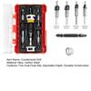 Countersink Drill Bits Set with Adjustable Aluminum Depth Five Dual-Flute Bits TCT Alloy Hole Drill Bits Kit with Wrench Storage Case