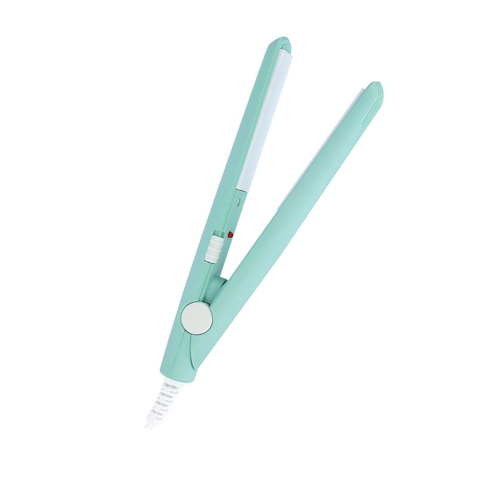 

2 в 1 Мини-выпрямитель для волос Керамические турмалиновые пластины Красота нагревательные плоские бигуди розовый EU PLUG зелёный