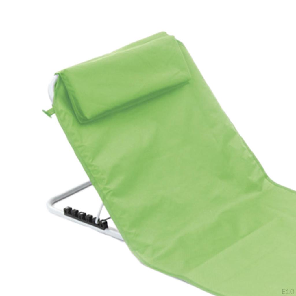 Foldable Camping Chair Beach Portable Multipurpose Oxford Floor with Back Support Padded
