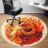 1pc Ram Flames Office Round Area Rug,  Mat Suitable For Office, Under Office Chairs Bedroom Living Room Home Decor, Room Deco
