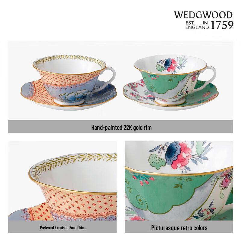 Wedgwood Butterfly Bloom Blue Coffee Cup & Saucer Set