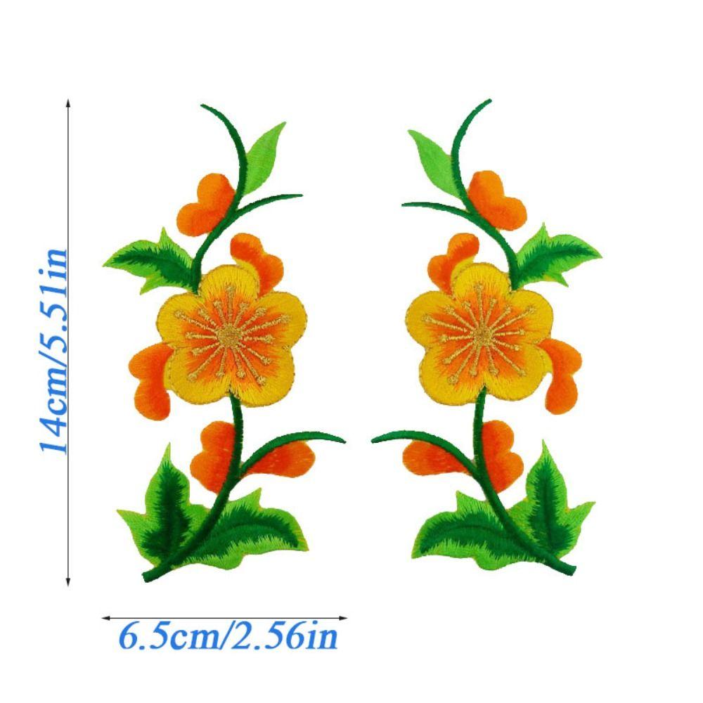 Flowers Leaves Sew Iron On Patches Hot Melt Adhesive Ironing DIY Embroidery Flowers Patch Clothes Patchwork Sticker for Clothes