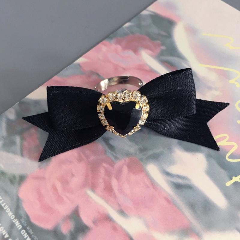 Finger Rings Bowknot Shape Eye Catching Opening Rings Adjustable Rings Alloy Material Finger Rings Gift for Women Girls