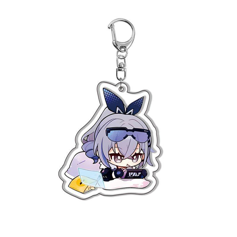 Acrylic Keychains Honkai Star Rail Tingyun Elysia Asta Herta Jing Yuan March 7th Yanqing Key Chain A String Bag Backpack Pendant