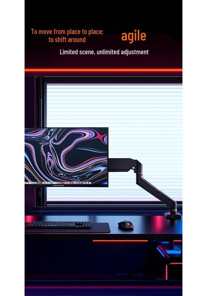 360° Rotating Adjustable Computer Monitor Stand with Mechanical Arm
