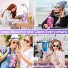 8PCS Accessories Set for Stanley Cup Purple 30oz 40oz Tumbler Silicone Straw Topper Cover Cap Boot Handle Charm Initials Sticker
