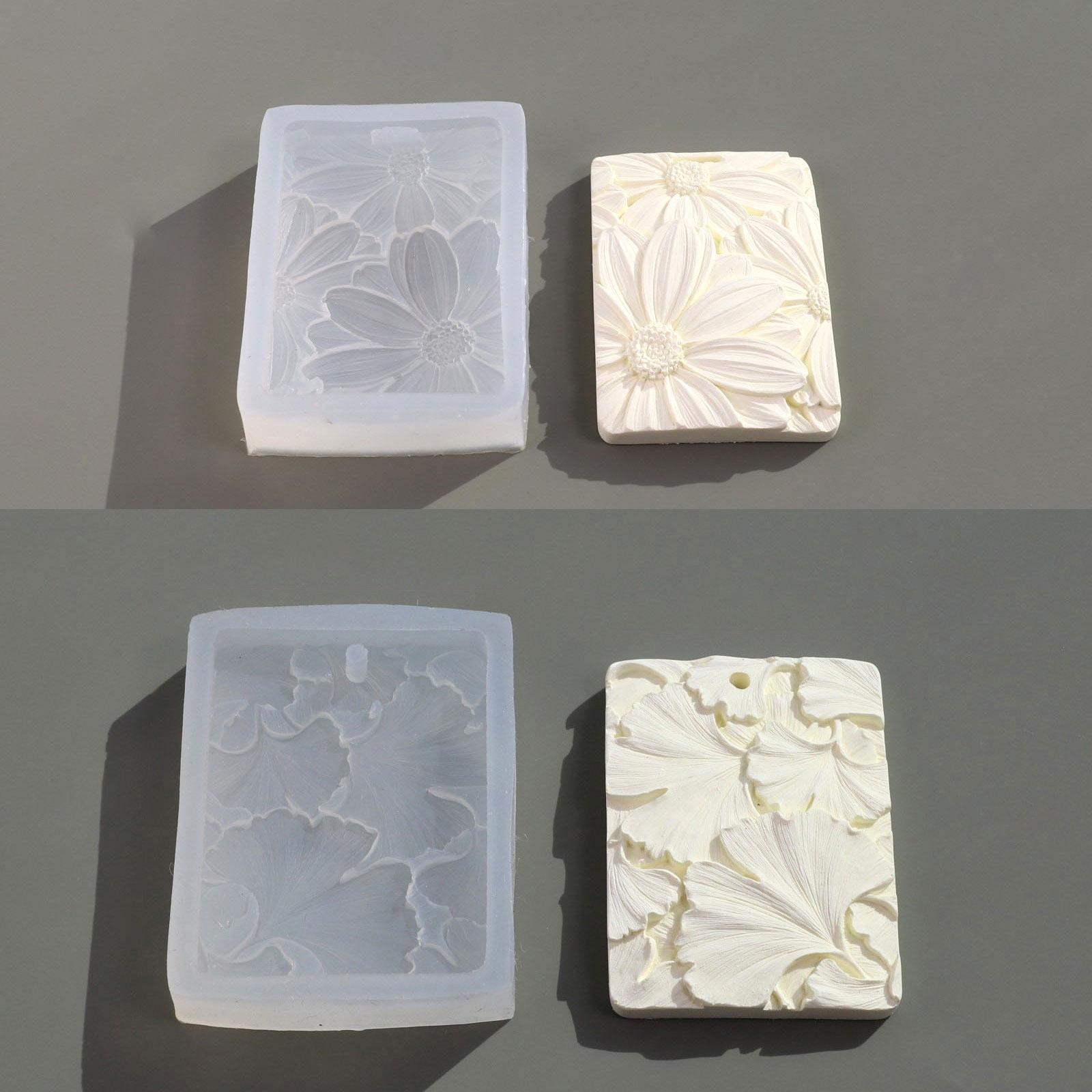 

DIY Ароматерапевтическая бирка Гипсовая силиконовая форма Подвеска Гипсовая форма Цветочная форма листа Смолы Формы Силиконовые формы Бетон B