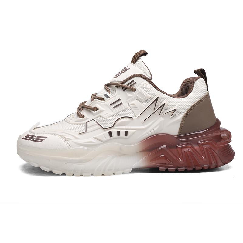 Men'S Sports Shoes Thick Soled Shoes Breathable And Comfortable Leisure Shoes Fashionable Sports Running Shoes High Top Mesh