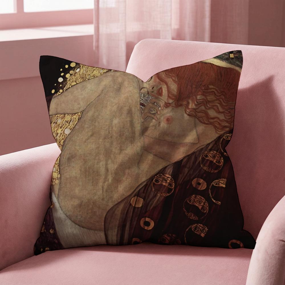 G-Gustav K-Klimt Oil Painting Cushion Cover Multi-Scene Pillow Cover for Home & Car - Reversible, Soft & Durable for Daily Use