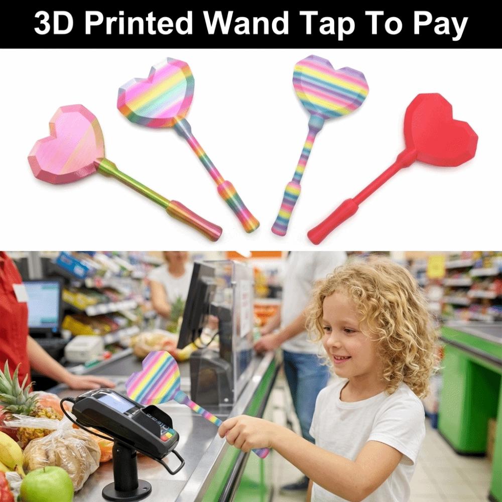 Креативний 3D-друк Чарівна паличка Tap To Pay Серцеподібний Тримач для чарівної палички Весела Магічна Оплата Щоденне використання