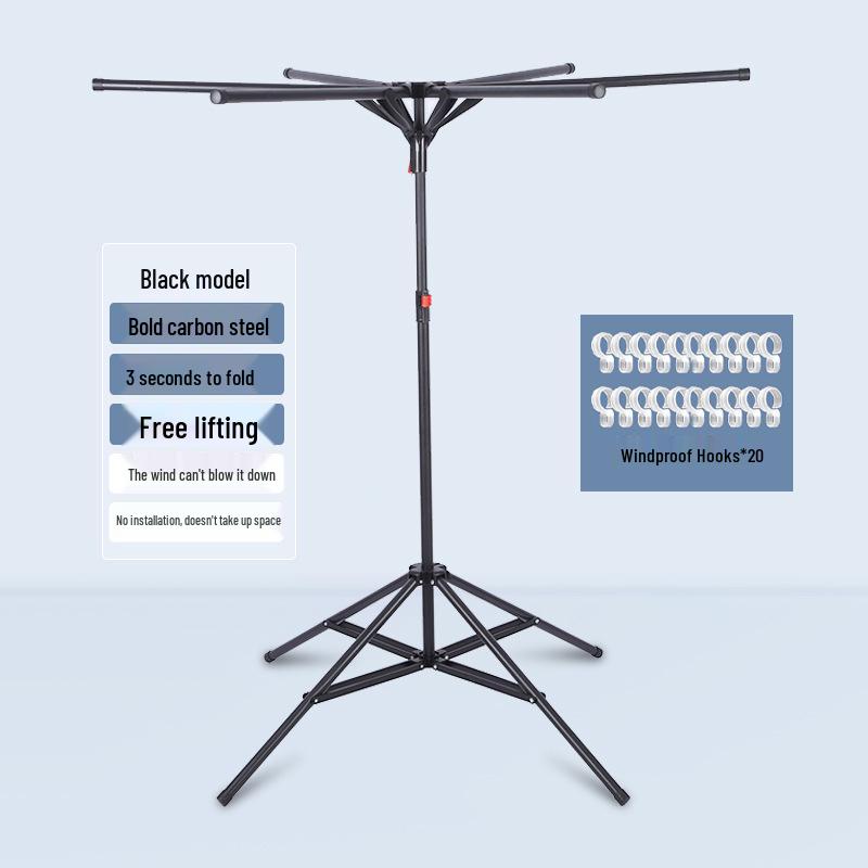 Foldable Clothes Drying Rack for Indoor and Outdoor Use - Floor-Standing Balcony Solution, Easy to Install in Bedrooms and More
