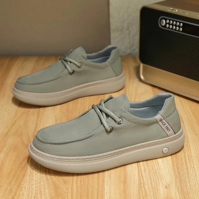 

Minimalist Men s Fashion Sneakers - Green Thick Low Shoes, Classic Lace Up Design Suitable for Daily Wear and Casual Wear Flat 39 зелёный