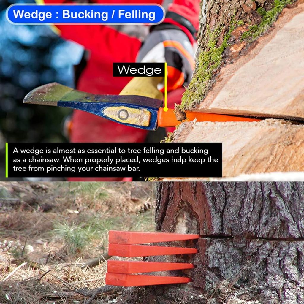 55Inch Tree Felling Wedge Chain Saw Fine Logging Supplies Cutting Wood Splitting Tree Cutting Wedge Spiked Logging Tool for Chainsaw for Home