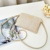 Fashion Hand-woven Straw Crossbody Bag Casual Large Capacity Beach Clutch Simple with Shoulder Strap Mobile Phone Bag Summer