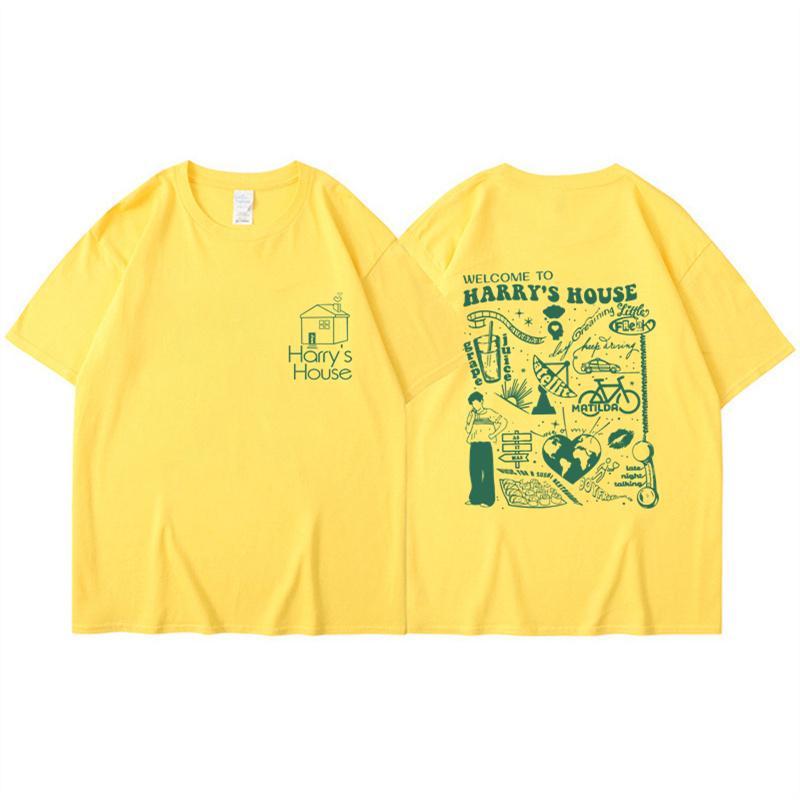Harrys House Love on Tour Tshirt 100 Cotton Shirts Lovely Cartoon Print Tshirt Fashion Mens Clothes Summer Oversized T Shirt
