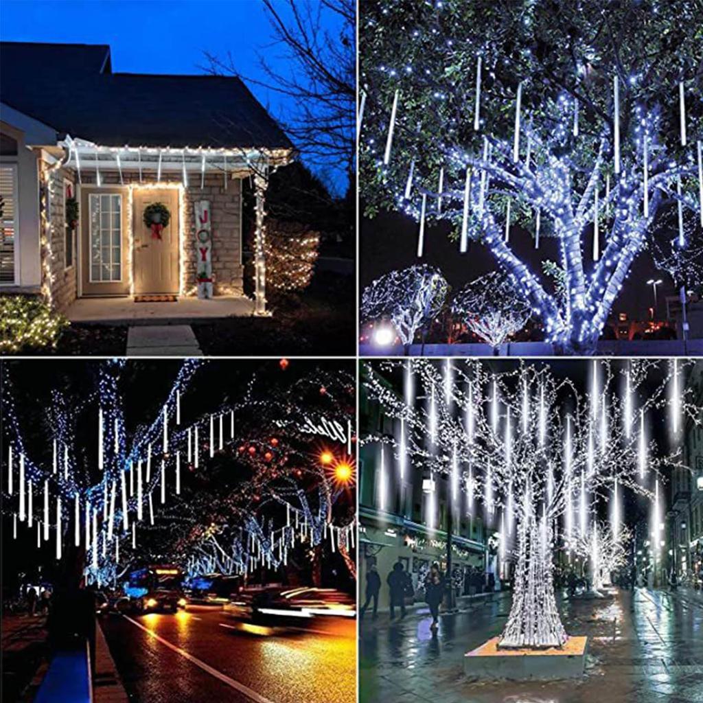 AKISOT LED Illumination Lights, Fall Lights, Snowfall Lights, 30cm x 8 Strings50cm x 8 Strings, Streaming Meteor, Icicle, Snowdrop Lights, String