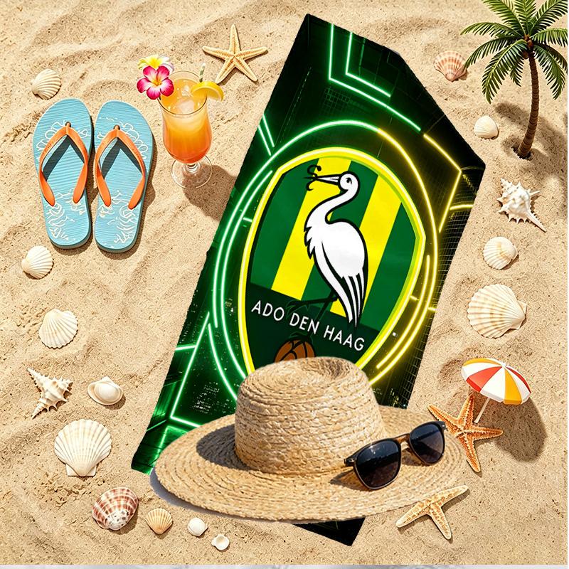 ADO Den Haag Print Beach Towel, Versatile Lightweight Absorbent Beach Towel for Pool Surf Yoga Bathroom, Perfect Birthday Holiday Gift