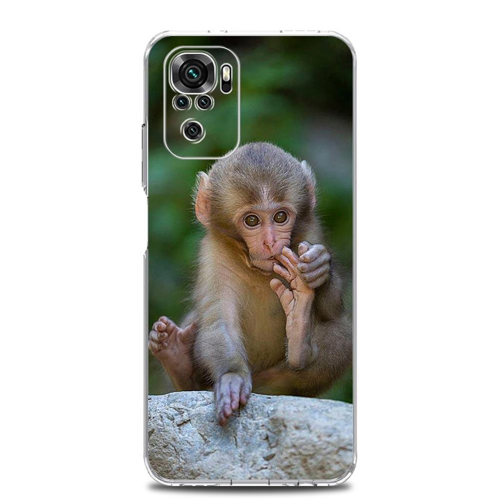 Handyhülle für Xiaomi Redmi Note 15 14 13 12 4G 10 11 Pro Plus 5G 14C 13C 12C 10C Klare Weiche TPU Hülle Niedlicher Lustiger Affe