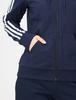 Adidas Essentials Single Jersey Legend Size 3-Stripes Full-Zip Hoodie, Women's, 28853, Ink/White (H07839), J/M