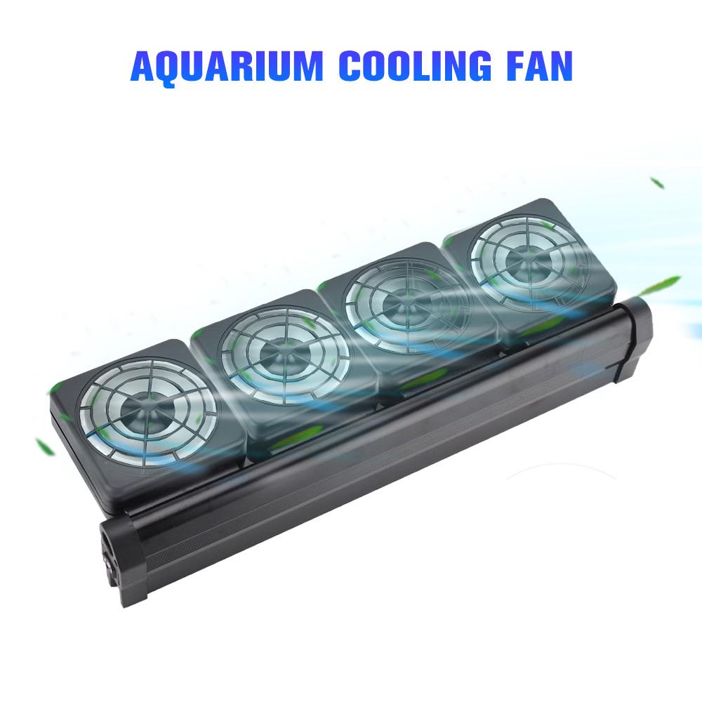 

Вентилятор для аквариума Чиллеры для аквариума Система охлаждающего вентилятора для аквариума с соленой и пресной водой 4 Heads Fan EU Plug чёрный