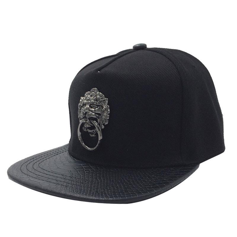 Crocodile Grain Hip Hop Baseball Cap with Rhinestone PU Leather Brim