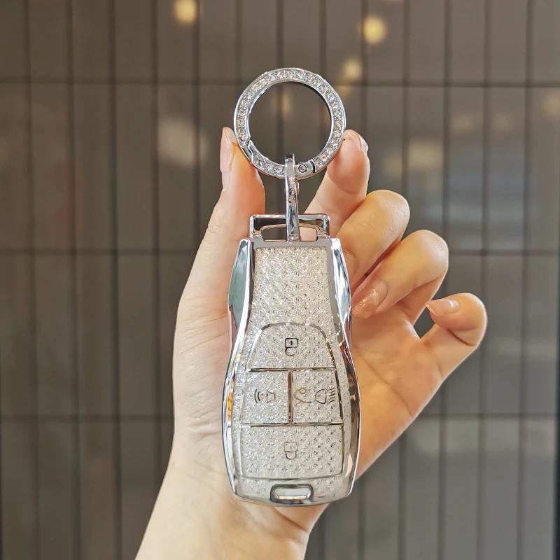 Keycase for BEIJING J40 BJ30 X7 X3 BJ80 C52X Bj60 F40 EU7 U5PLUS Keycover Key Shell Keychain Diamond Car Key