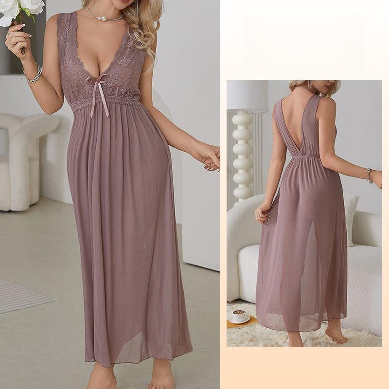 Seksi Şeffaf Peri Gecelik Seti Saf Arzu Uzun Sıcak Tatlı Kadın Pijama 419 Rüya Gibi Baştan Çıkarıcı Pijama Fantazi Esintili Akşamlar İçin Mükemmel