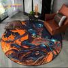3D Retro Vintage Motorcycle Cartoon Round Area Carpet Rug for Living Room Bedroom Kid Playroom Decor,Pet Area Rug Non-slip Gift
