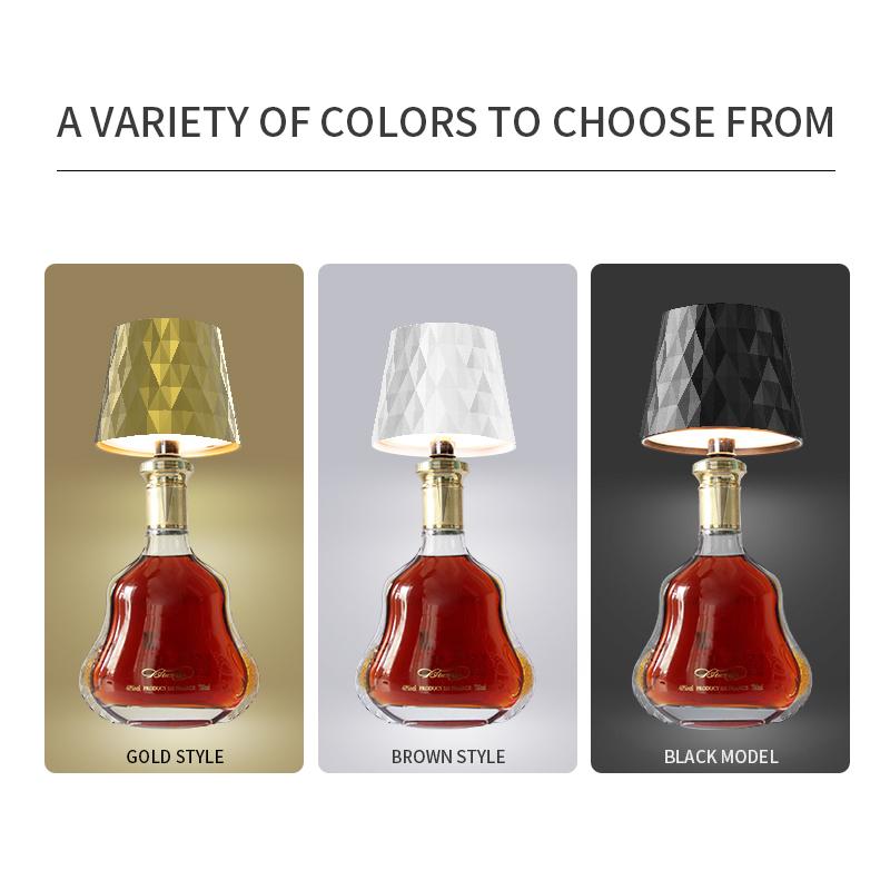 New Wireless Touch Control Bottle Table Lamp 3 Colors Stepless Dimming USB Rechargeable For Bar Wine Bottle Deco Desk Lighting