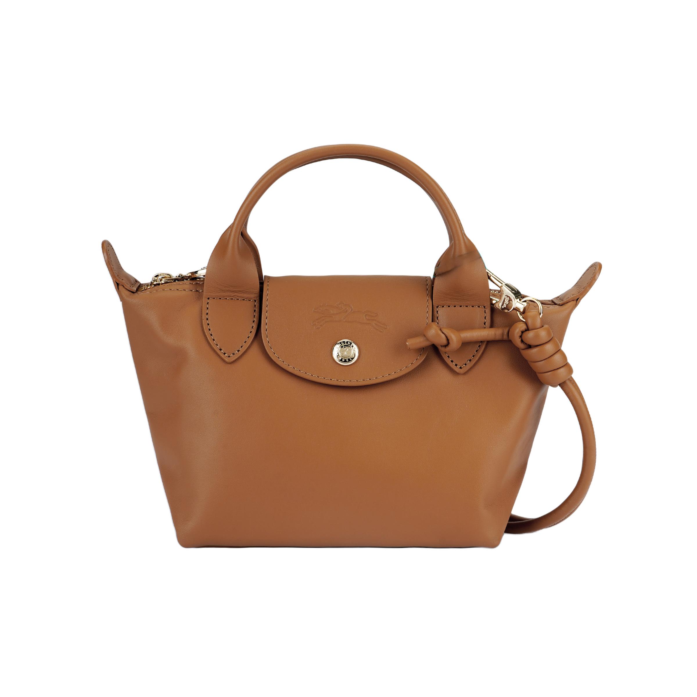 

Longchamp Le Pliage Xtra Logo Dumpling Bag Leather Mini Shoulder Tote Women bags Cashew-Brown 1500HGVM19 Basic Set (Bag+Dust Bag)