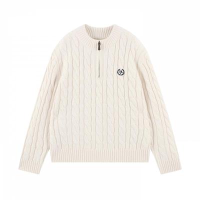 Mucmukn Merino Wool Half-Zip Cable Knit Sweater for Kids