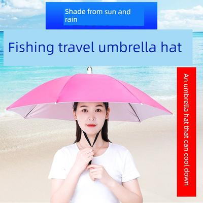 Umbrella Hat Head Wearing Umbrella Hat Fishing Head Wearing Sun Umbrella Outdoor Tea Picking Sanitation Sun Protection Hat Umbrella Foldable Large L