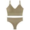 2Pcs Underwear Set Bra Set Women Panties Sexy G-String Seamless Bralette Female Wire Free Bra Sexy Panty Set Lingerie Soft Tank Crop Top Sleeping Bra