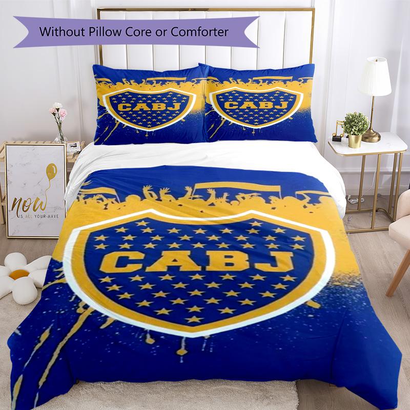 Boca Football Club Printed Pattern Duvet Cover Set – Includes 1 Duvet Cover and 2 Matching Pillowcases Bedroom Decor Christmas Gifts