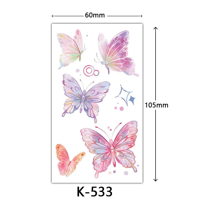 Small Fresh Tattoo Sticker, English, Alphabet Flower Butterfly Sketch Line, Waterproof Tattoo Sticker Tattoo