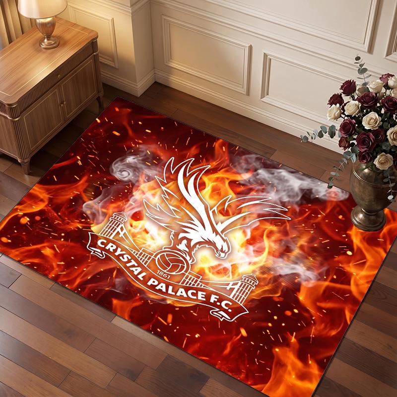 Tappeto in Velluto di Cristallo con Stampa del Crystal Palace Football, Comodo Assorbente d'Acqua Antiscivolo Tappeto per Pavimenti Interni