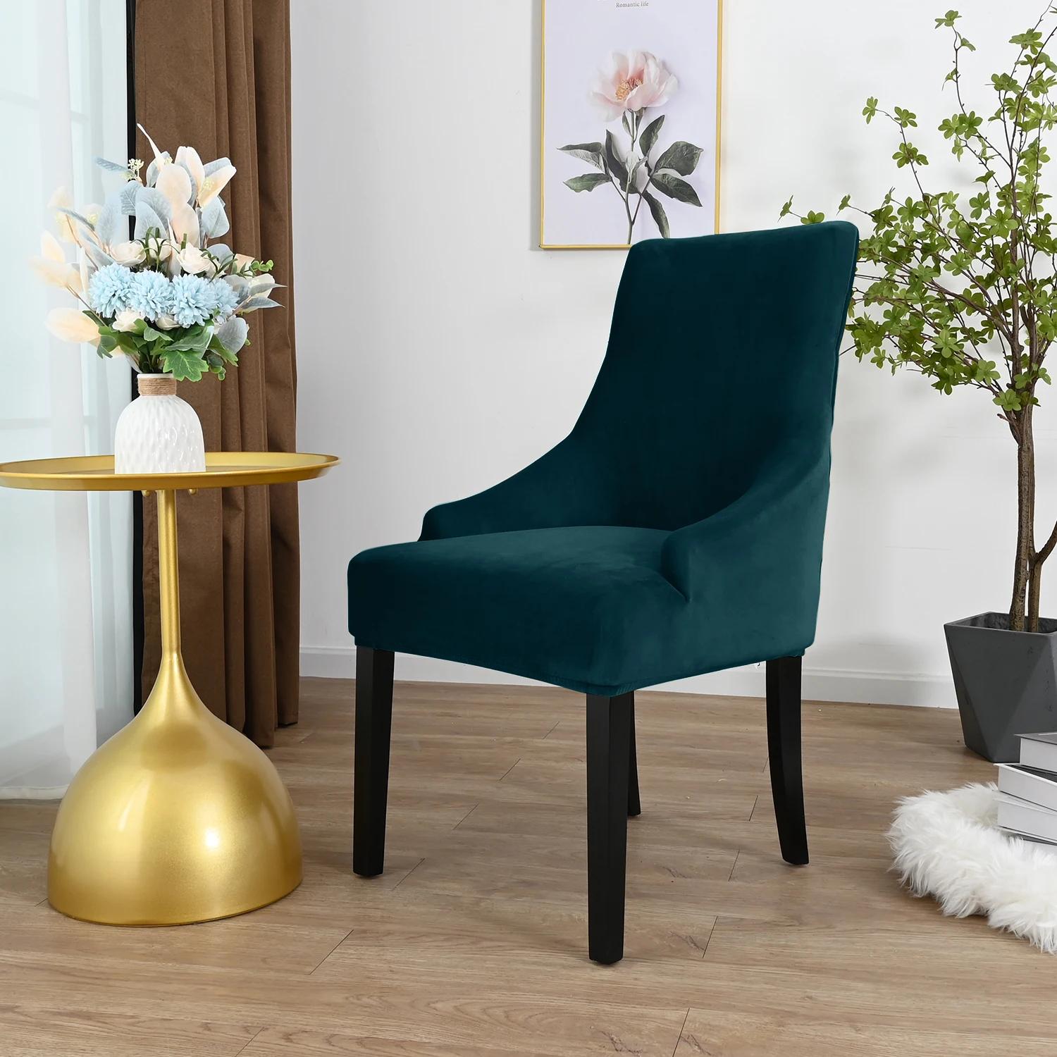 Stuhlbezug mit nordischem Schrägstuhlbezug, Sesselbezug mit hoher Rückenlehne, elastisch, bequem, Akzent, Wohnzimmer-Sitzbezüge, Büro, Hotel, Zuhause, Party 1Pc black