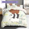 We Bare Bears Pattern Bedding Quilt Set  Home Decoration  Gift (1 * duvet cover + 2 * pillowcase  without core)