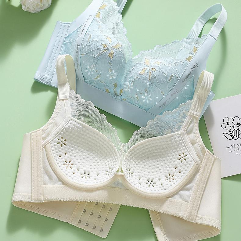 Breathable Lingerie Women's Collection Accessory Breasts Gathered Bra Anti Sagging No Steel Ring Summer Thin Bra