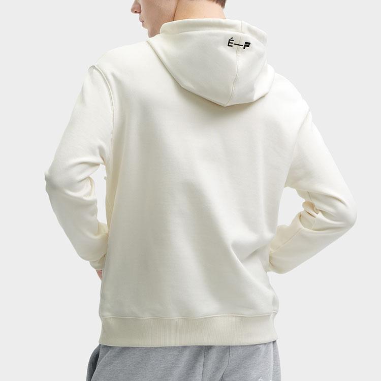 FILA X Études 2023 Winter New American Vintage Knitted Hoodie Pure Cotton Comfortable Sweatshirt Men tops Coconut-White F11M346205F-IV
