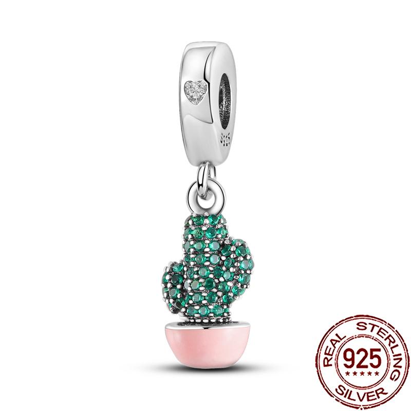 New Charms Copper Colorful Plant Flower Fruit Charm Beads Fit Snake Chain Bracelet Necklace Women Diy Jewelry