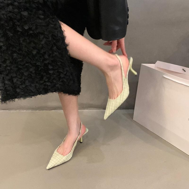 2026 Summer High Heel Sandals Women Fashion Pointed Toe Singbacks Mules Shoes Ladies Elegant Stripper Party Dress Sandalias