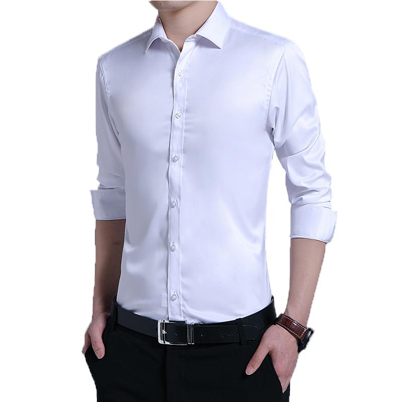 Spring and Summer Men's Solid Color Comfortable Personality Long-sleeved Slim Business Gentleman Shirt Shirt
