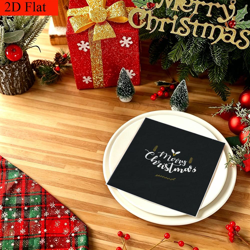 20pcs Disposable Napkins with Blessing Language Pattern Print for Wedding,Parties,and Daily Use for Thanksgiving Fall Christmas Table Decoration