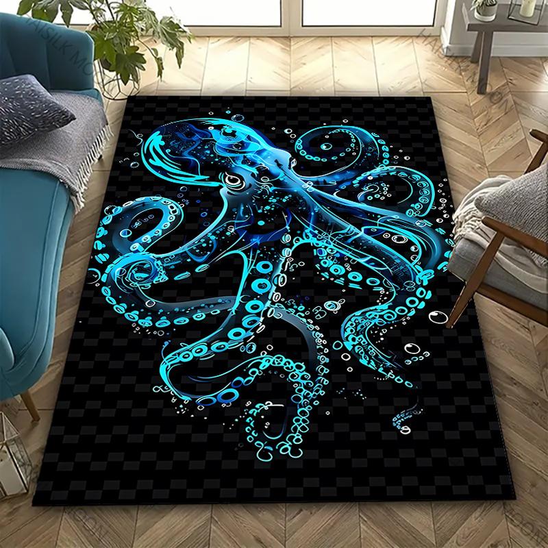 Colored Octopus Printed Carpet Living Room Bedroom Sofa Mat Office Large Area Decorative Rug Modern Decorative Rug Fast Delivery