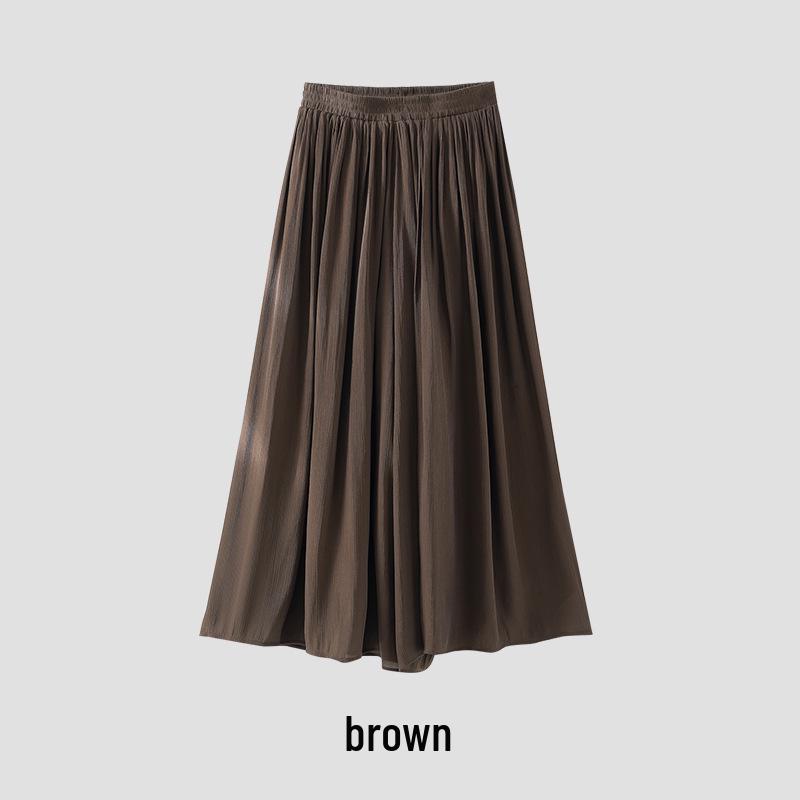 

Rongtai Women s High-Waisted Pleated Skirt Pants - Elegant, Slimming, Versatile Fashion Trousers 2026 Small кавовий