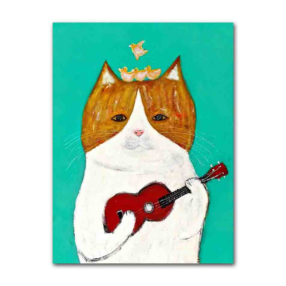 Cats and Dog Nordic Cute Simple Cartoon Canvas Poster Unframed Wall Art Painting Fashion Home Decoration living room accessories