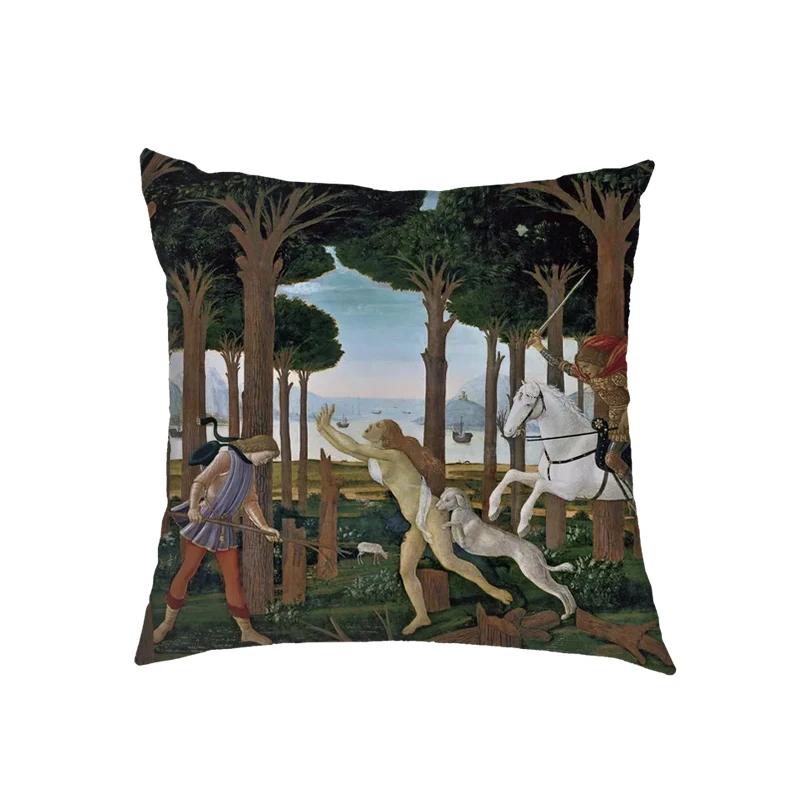 Botticelli Ölgemälde Kissenbezüge Die Geburt der Venus Porträt Kissenbezug Sofakissenbezug Büro Schlafzimmer Heimdekorationen